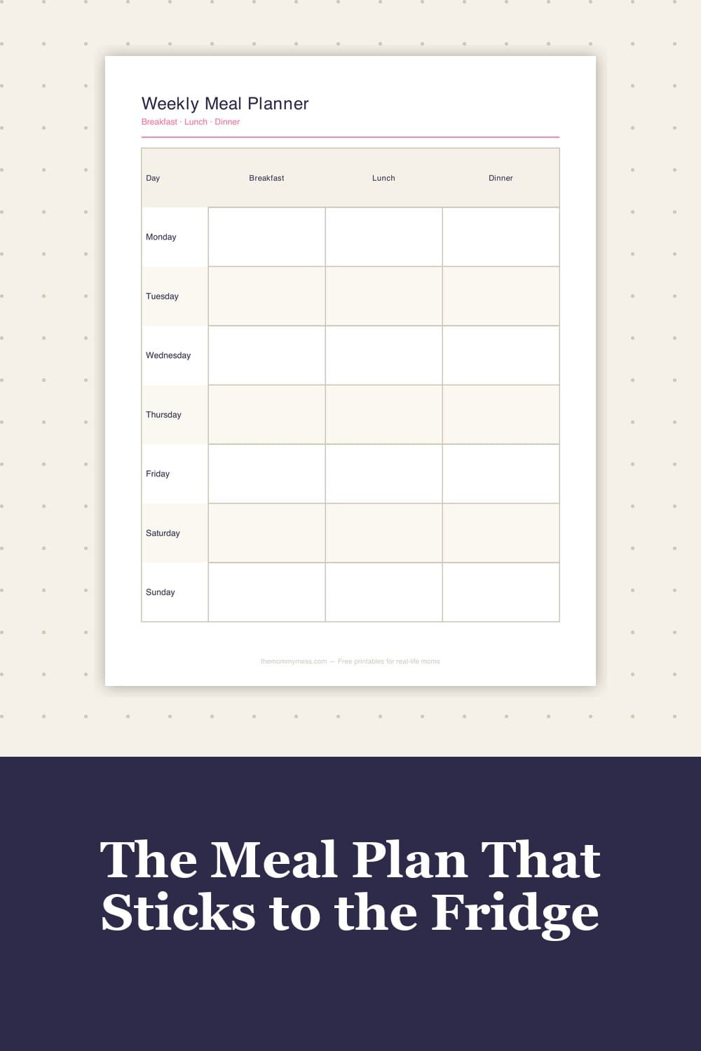 Free Weekly Meal Planner Printable (Plus Family Version, Grocery List, and Sunday Prep) — mockup of the printable